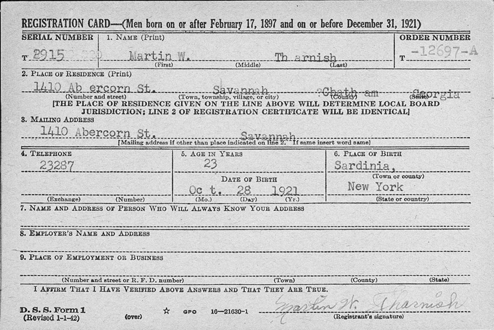 Registration Card